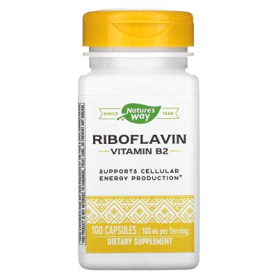 Nature's Way Vitamin B2, 100 mg Riboflavin, 100 Capsules, Pack of 2