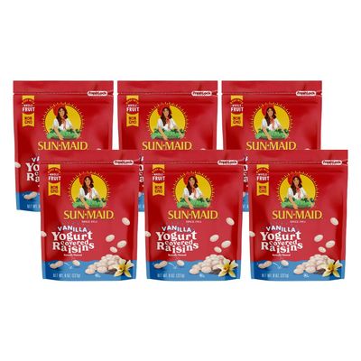 Sun Maid Vanilla Yogurt Raisins, 8-Ounce Bag (Pack of 6)