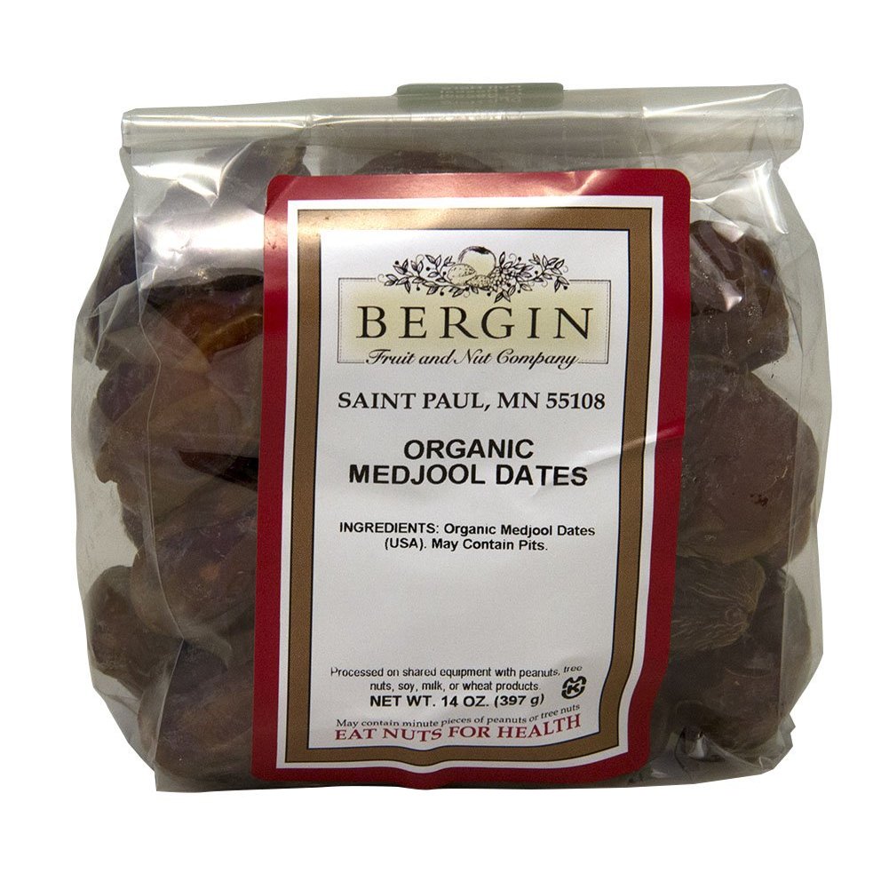 Bergin Nut Company Organic Medjool Dates, 14-Ounce Bags (Pack of 2)
