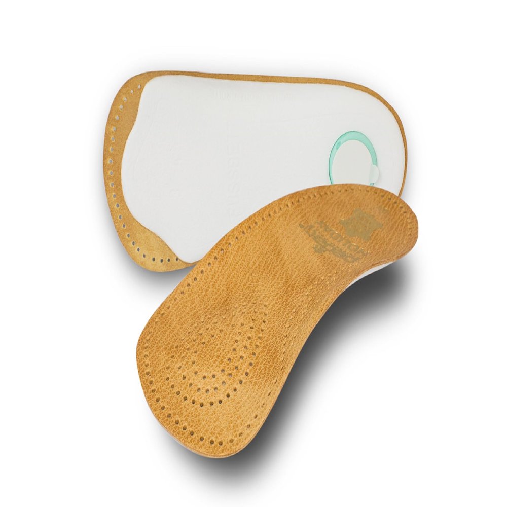 Pedag Holiday | 3/4 Length Sheepskin Orthotic Inserts | Handmade in Germany | Arch Support | Metatarsal Pad | Heel Cushion | Fits Low Profile Tight Shoes | Tan | 1 Pair | US Women 10 / EU 40 US Men 7