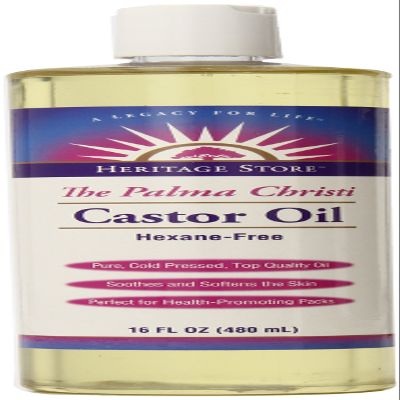 Heritage Products Castor Oil, The Palma Christi, 16 Fluid Ounces (480 ml) (Pack of 4)