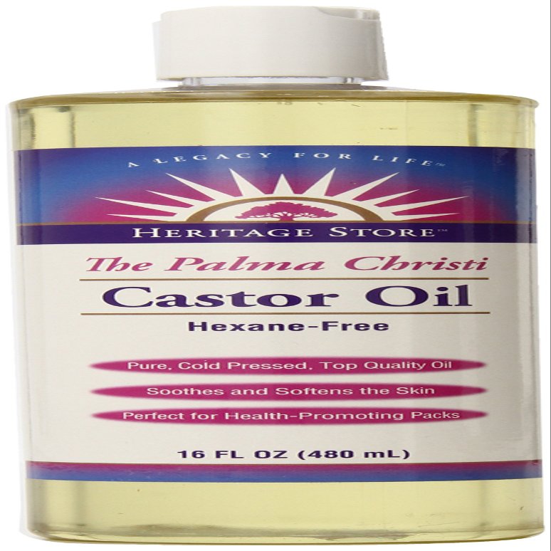 Heritage Products Castor Oil, The Palma Christi, 16 Fluid Ounces (480 ml) (Pack of 4)