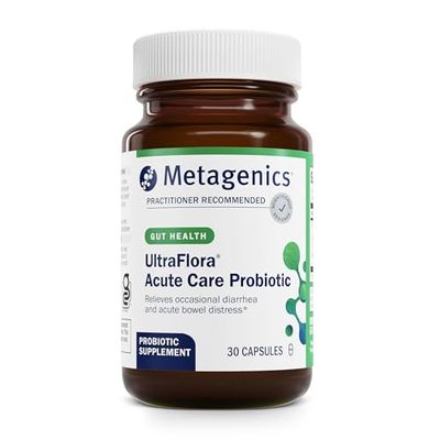 Metagenics UltraFlora Acute Care  Probiotic Supplement for Rapid Relief of Acute Bowel Distress, Bloating & Gas  Supports Healthy Gut Flora & Digestive Comfort  Non-GMO  30 Capsules*
