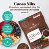 Navitas Organics Cacao Nibs  Unsweetened Dark Chocolate Crunch  Antioxidants, Minerals, Fiber  For Trail Mix, Baking & More  USDA Organic, Fairtrade, Non GMO, Gluten Free, Non-alkalized (4oz. Bag 38 Servings) view 3