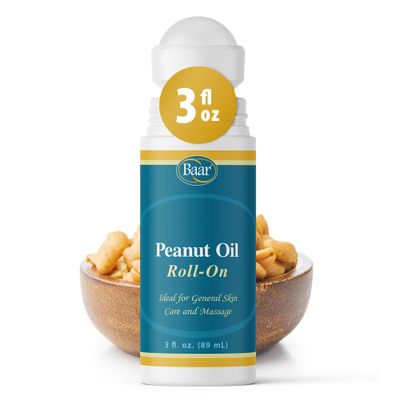 Baar Expeller, Cold Pressed Peanut Oil from Roasted Peanuts Grown in The United States - Kosher - GMO and Solvent Free (Roll-On 3 Ounces)