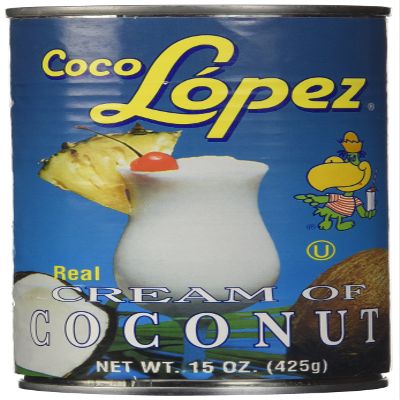Coco Lopez - Real Cream of Coconut - Metal 15 Ounce Can - Original Fresh Authentic Coconut Cream (6 Pack)