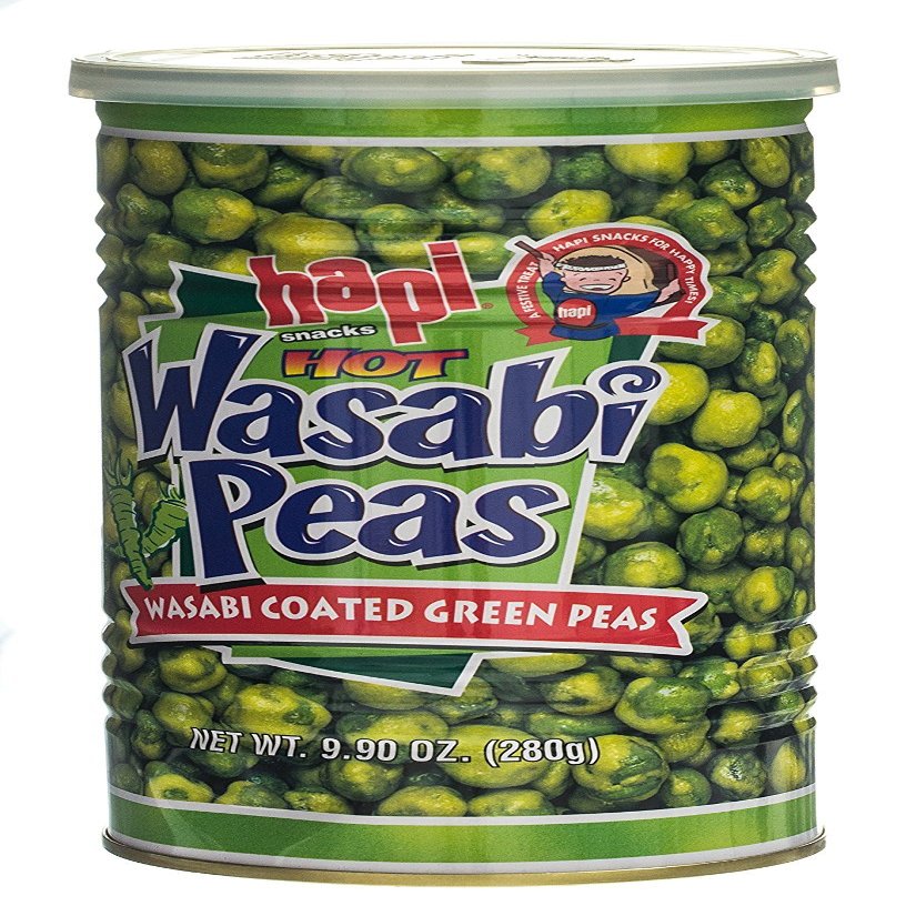 Hapi Hot Wasabi Peas, 9.9 Ounce Tins (Pack of 4)