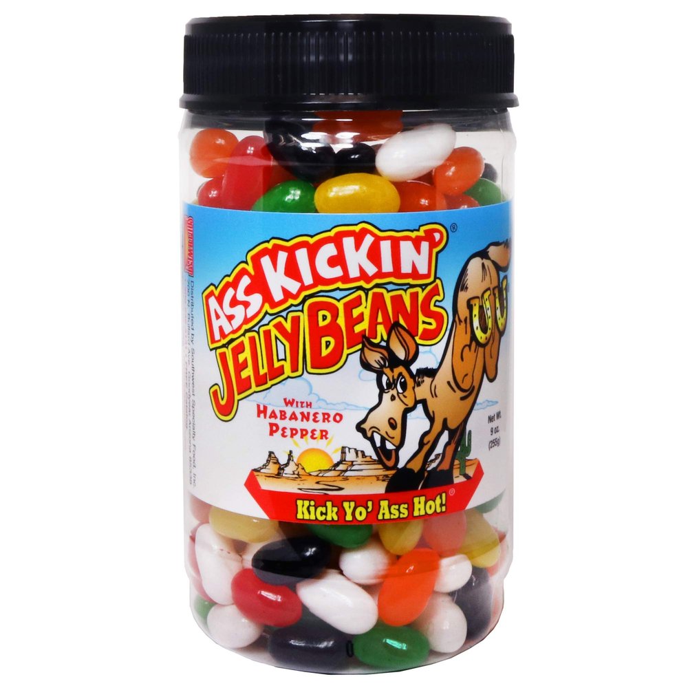 ASS KICKIN Premium Gourmet Hot Spicy Jellybeans with Habanero - 4 Pack - Great for Easter Basket Stuffers, Hunt, and Treats