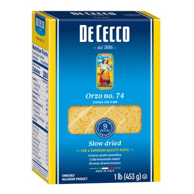 De Cecco Semolina Pasta, Orzo No.74, 1 lb