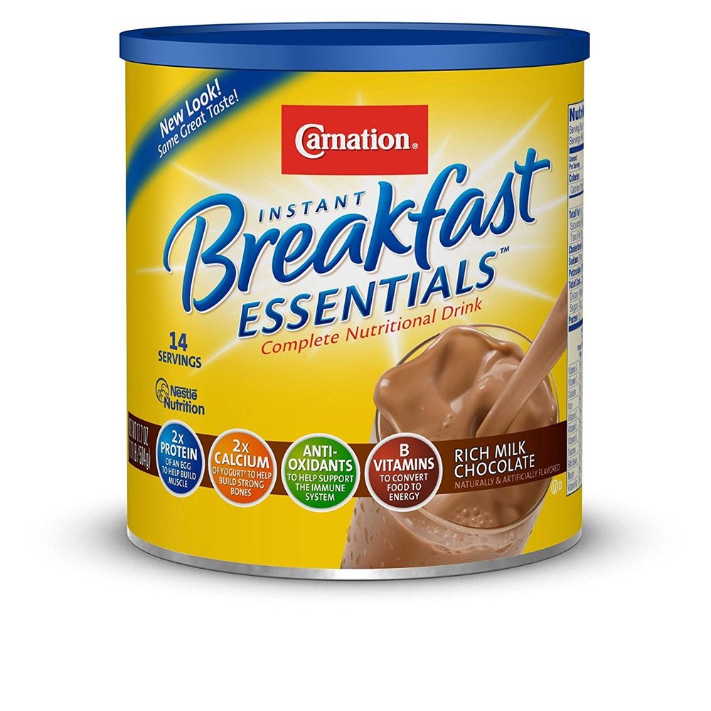 Carnation Breakfast Essentials Chocolate Powder, 17.7-Ounce Canisters (Pack of 3)