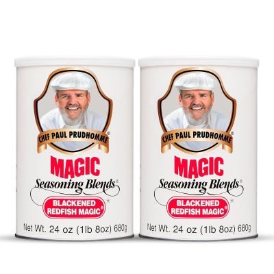Chef Paul Blackened Redfish Magic Seasoning Blends | Cajun-Style Spices & Seasonings | Gluten-Free, No MSG, Bold Flavor | Perfect for Grilling, Cooking & BBQ | 24 oz/ 680g Canister (Pack of 2)