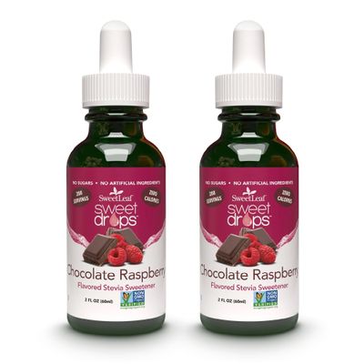 SweetLeaf Sweet Drops - Flavored Stevia Liquid Sweetener, Organic Stevia Extract, Zero Calories, Gluten Free, Keto Friendly, Non GMO, Natural Flavors - Chocolate Raspberry, 2 Fl Oz (Pack of 2)