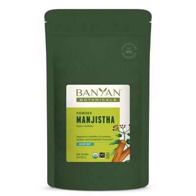 Banyan Botanicals Manjistha Powder Organic Manjistha Supplement Ayurvedic Blood Cleanse & Lymphatic System Support* lb. Non-GMO Sustainably Sourced Certified Fair for Life Fair Trade