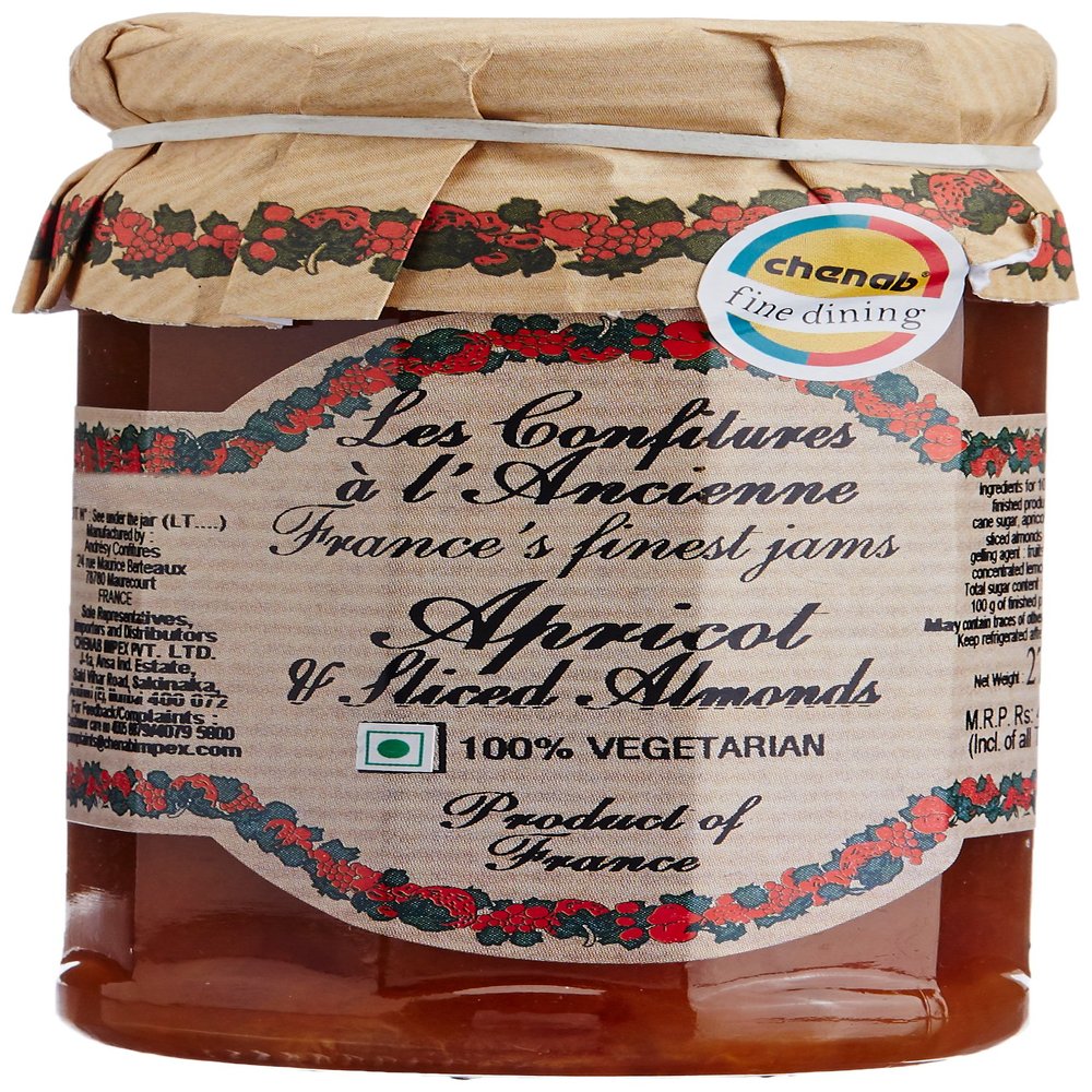 Apricot Almond Jam Andresy All natural French jam pure sugar cane 9 oz jar Confitures a l'Ancienne, One