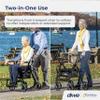 Drive Medical 795BK Duet Folding Transport Wheelchair and Rollator Walker, Black view 2