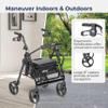 Drive Medical 795BK Duet Folding Transport Wheelchair and Rollator Walker, Black view 3