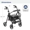 Drive Medical 795BK Duet Folding Transport Wheelchair and Rollator Walker, Black view 4
