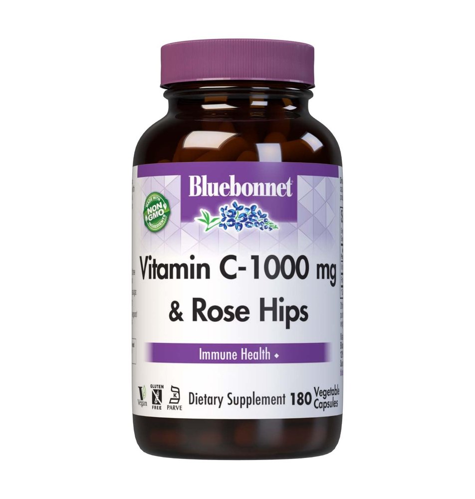 Bluebonnet Nutrition, Vitamin C 1000Mg Plus Rose Hips, 180 Count