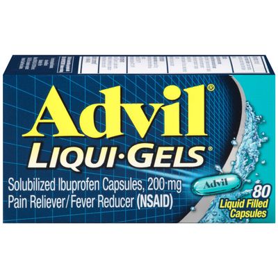 Advil Pain Reliever/Fever Reducer, 200mg Solubilized Ibuprofen (80-Count Liqui-Gel Capsules, Pack of 2)