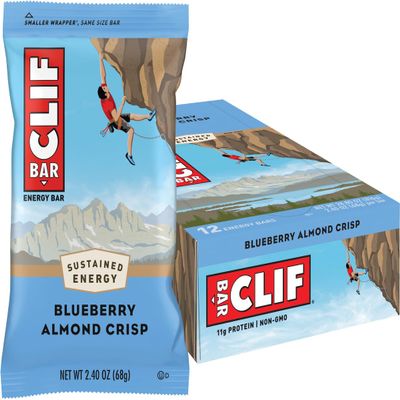 CLIF BARS - Energy Bars - Blueberry Almond Crisp - Made with Organic Oats - Plant Based Food - Vegetarian - Kosher (2.4 Ounce Protein Bars, 24 Count),12 Count (Pack of 2)