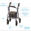 NOVA Medical Products Zoom Rollator Walker with Seat Height, Blue, 1 Count view 4