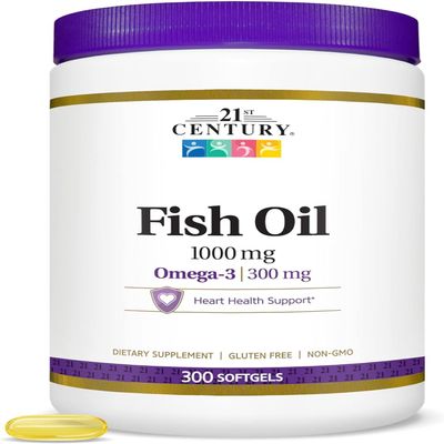 21st Century Fish Oil 1000 mg Softgels, 300-Count (Pack of 3)