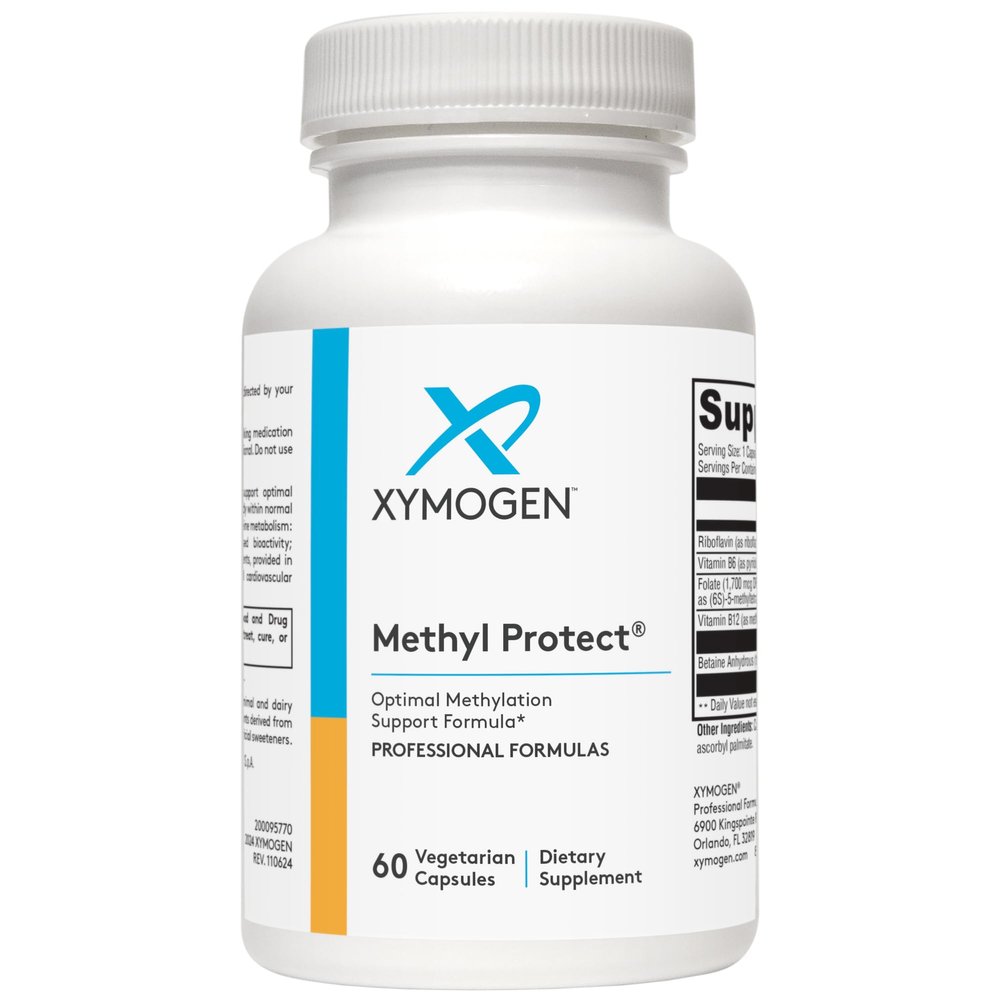 XYMOGEN Methyl Protect - Optimal Methylation Formula with Methyl Folate, Vitamin B12 (Methylcobalamin b12), Riboflavin + B6 Vitamins - Cognitive, Homocysteine + Heart Health Supplements (60 Capsules)