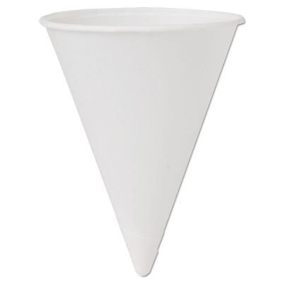 4 OZ ROLLED RIM UNPRINTED PAPER WATER CUP/CONE