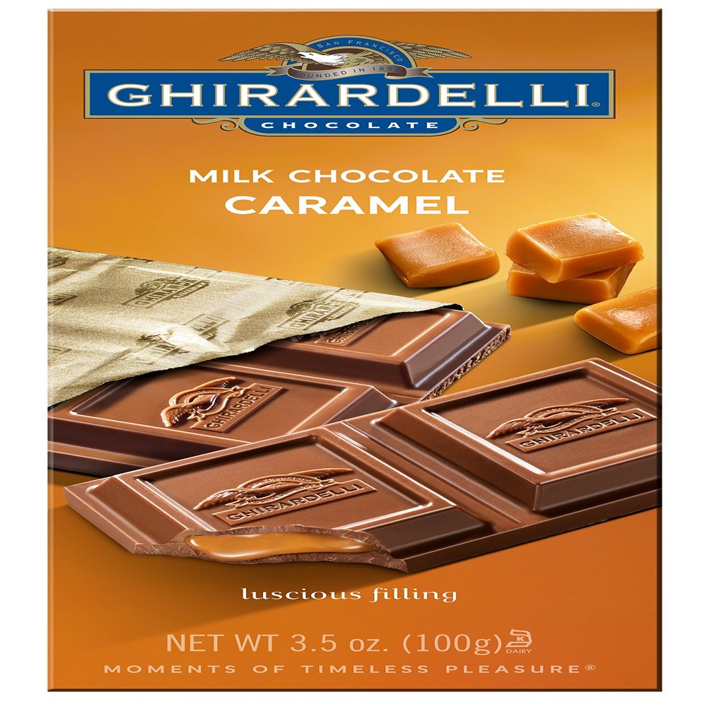 Ghirardelli Chocolate Bar, Milk and Caramel, 3.5 oz., 6 Count