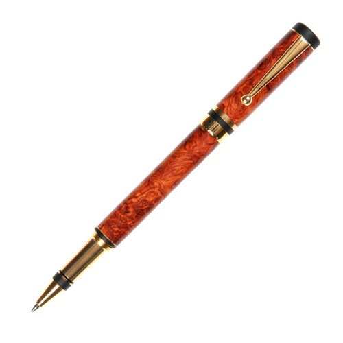 Lanier Pens Elite Rollerball Pen - 24kt Gold - Ambonya Burl