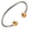 MAGNETJEWELRYSTORE 2 Tone All Stainless Steel Magnetic Bracelet High Power Magnets, For Men and Women, Adjustable Bangle view 1