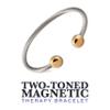 MAGNETJEWELRYSTORE 2 Tone All Stainless Steel Magnetic Bracelet High Power Magnets, For Men and Women, Adjustable Bangle view 3