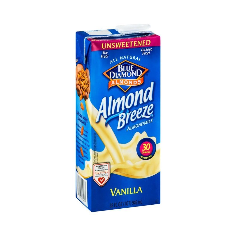 Blue Diamond Growers Unsweetened Vanilla Almond Breeze, 32 Ounce -- 12 per case.