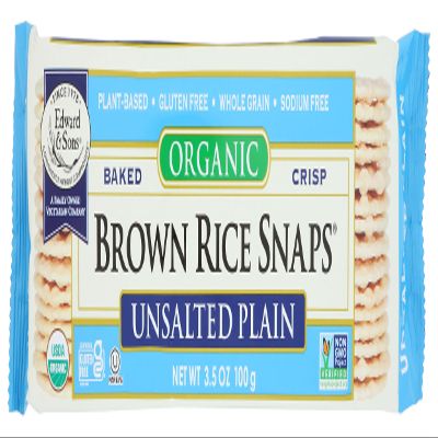 Edward & Sons, Rice Snaps Plain Unsalted Organic, 3.5 Ounce