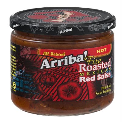 Arriba! Hot Red Salsa, 16-Ounce Glass (Pack of 6)