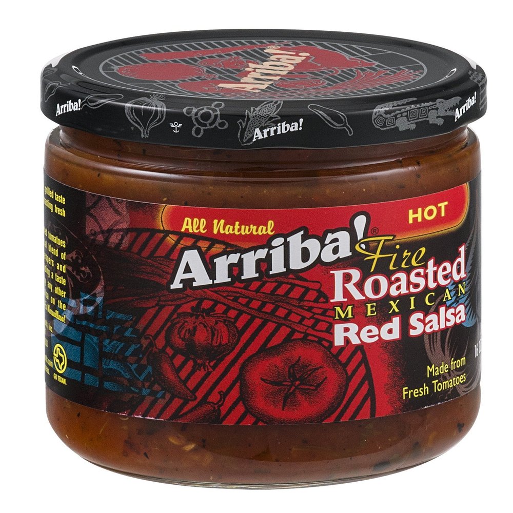 Arriba! Hot Red Salsa, 16-Ounce Glass (Pack of 6)