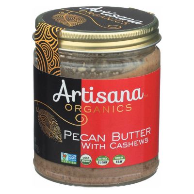 Artisana Organics - Pecan Nut Butter with Cashew, Two Ingredients Handmade Rich & Thick Spread, USDA & QAI Organic Certified, Non-GMO, Vegan & Gluten Free (6-Pack, 8 oz)
