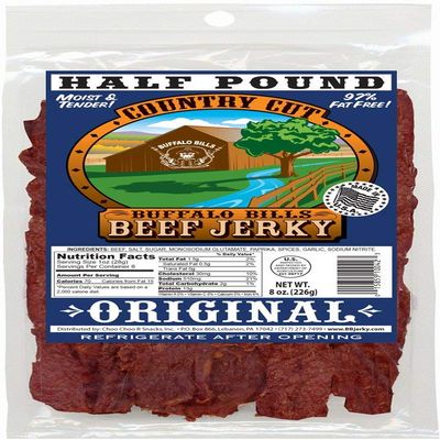 Buffalo Bills 8oz Original Country Cut Beef Jerky Pack (moist & tender mildly flavored beef jerky)