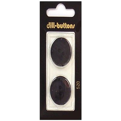 Dill Buttons 23mm 2pc 2 Hole Black
