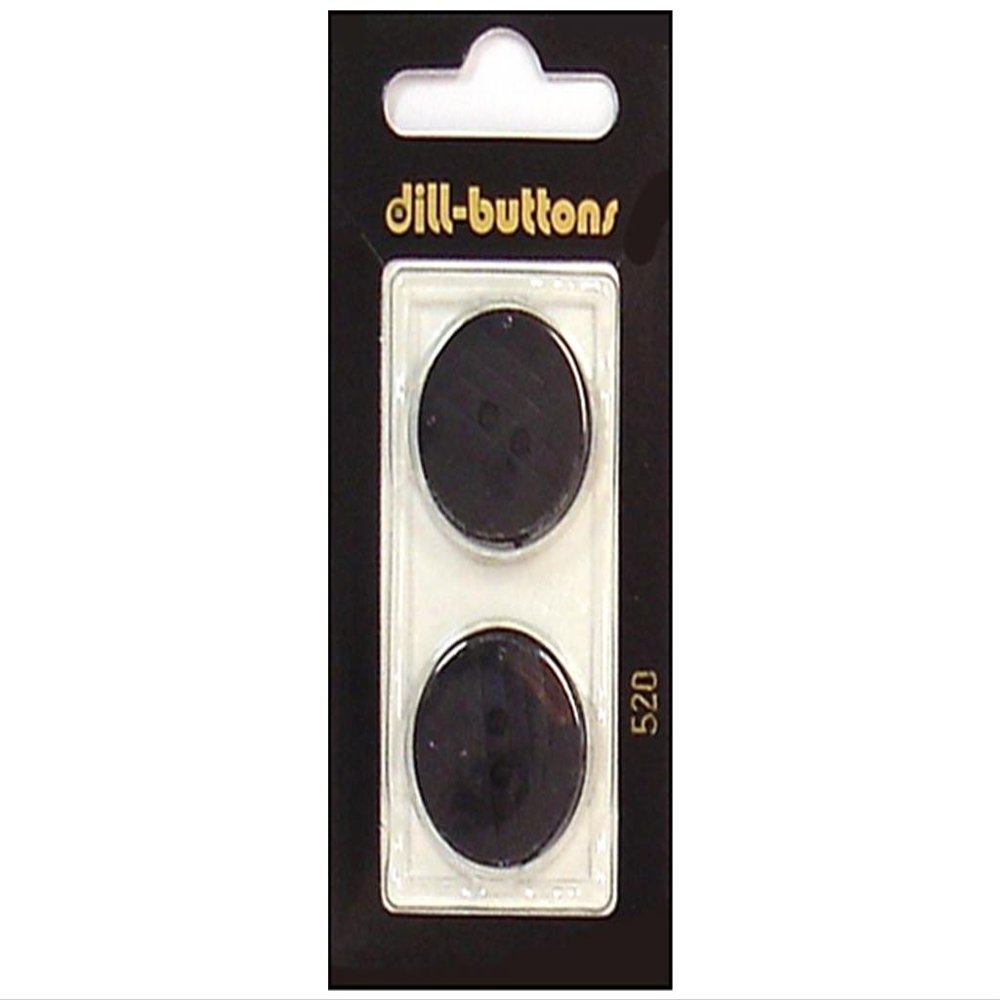 Dill Buttons 23mm 2pc 2 Hole Black
