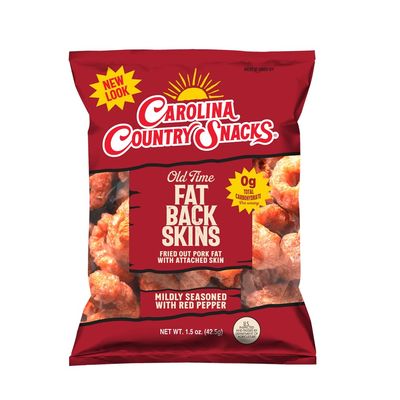 Old Time Fat Back Skins Chicharron Red Pepper 36 bags (3.5 oz)