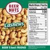 BEER NUTS Cashews - 12-Count 4oz Single Serve Bags, Low Sodium, Gluten Free Cashews view 2