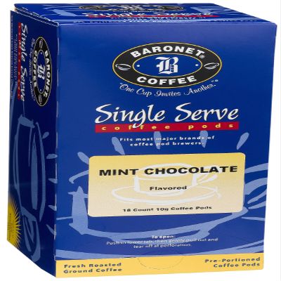 Baronet Coffee Mint Chocolate Coffee Pods, 18-Count Box (Pack of 3)
