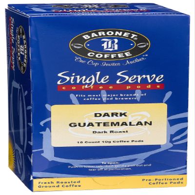Baronet Coffee Guatemala Dark Coffee Pods, 18-Count Box (Pack of 3)