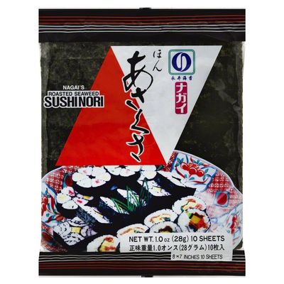 Nagai Sushi Nori Roasted Seaweed, 10 Sheets, 1.0-Ounce Bag (Pack of 8)