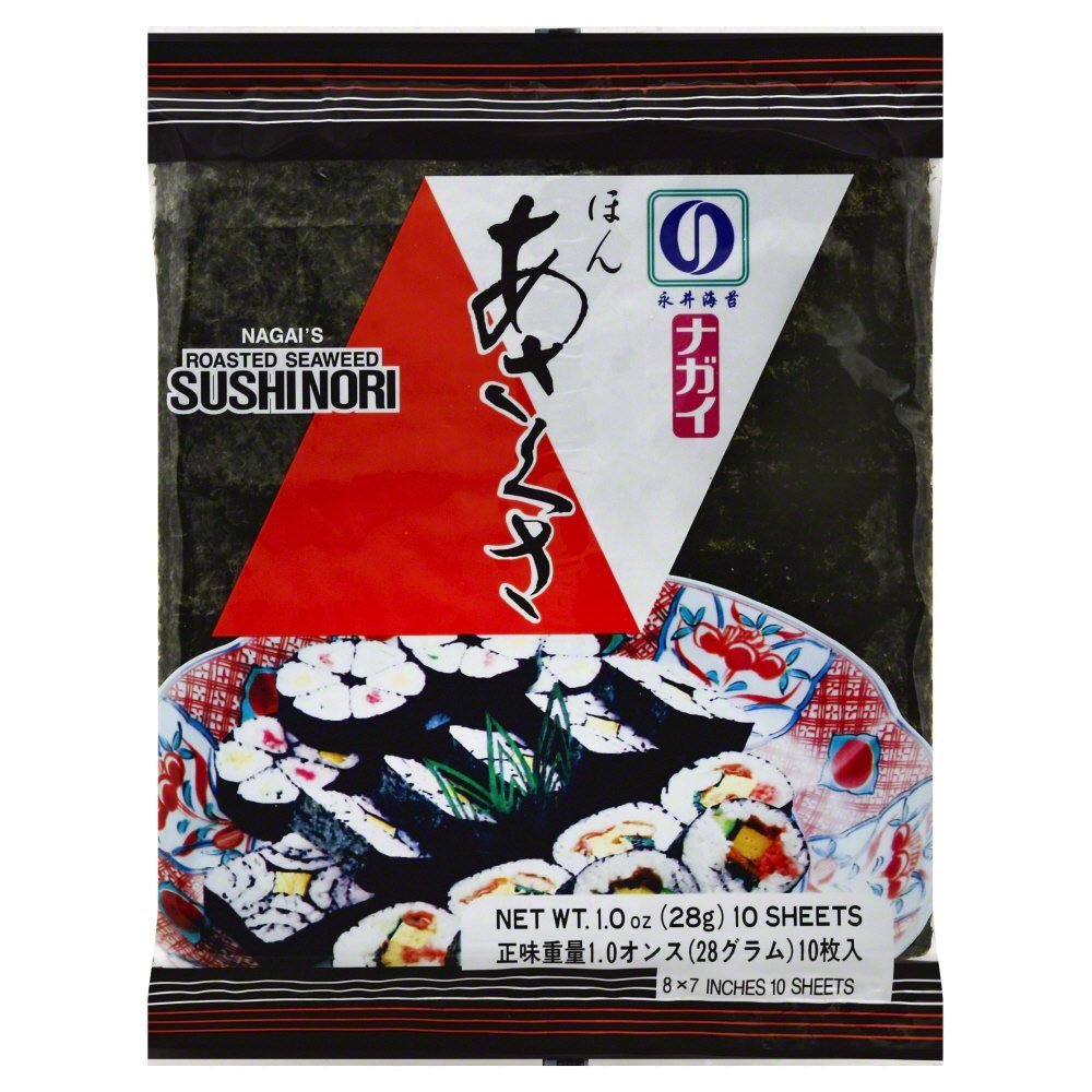 Nagai Sushi Nori Roasted Seaweed, 10 Sheets, 1.0-Ounce Bag (Pack of 8)