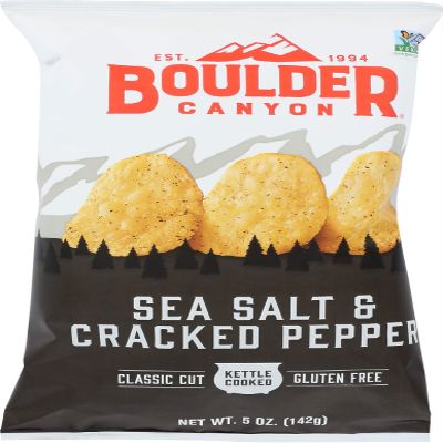 Boulder Canyon Cracked Pepper Potato Chips Gluten Free (12x5 Oz)