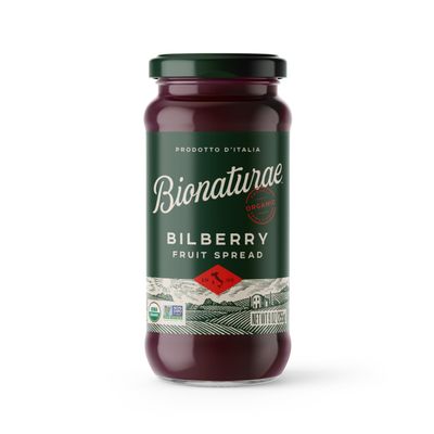 Bionaturae Organic Bilberry Fruit Spread - Jelly Organic, Non-GMO, USDA Certified, No Sugar Added, No Preservatives, Organic Fruit Jam, Jam Organic, Made in Italy - 9 Oz