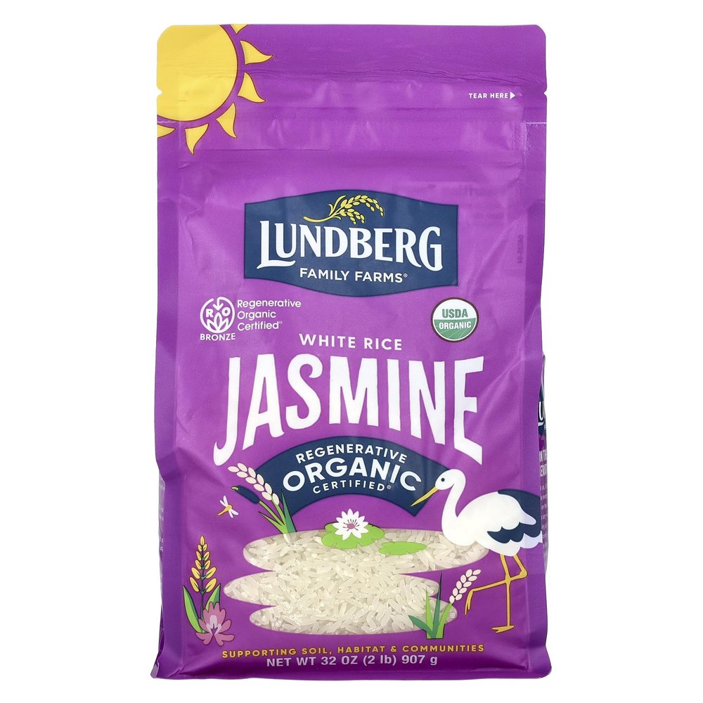 Lundberg Organic White Rice, Jasmine, 32 oz (907 g)