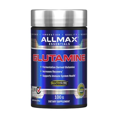 ALLMAX L Glutamine Powder 100g, Fermented L-Glutamine Powder Pure, Unflavored Glutamine Supplement for Gut Health, Recovery & Immune Support, Vegan, Gluten Free